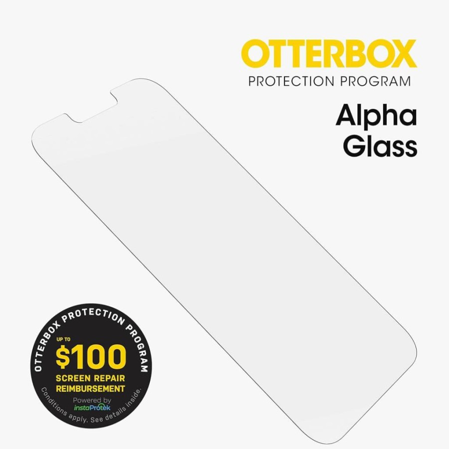 OtterBox Alpha Glass Antimicrobial Screen Protector for iPhone 14 Pro Max - Anti-Bacterial & Scratch Protection