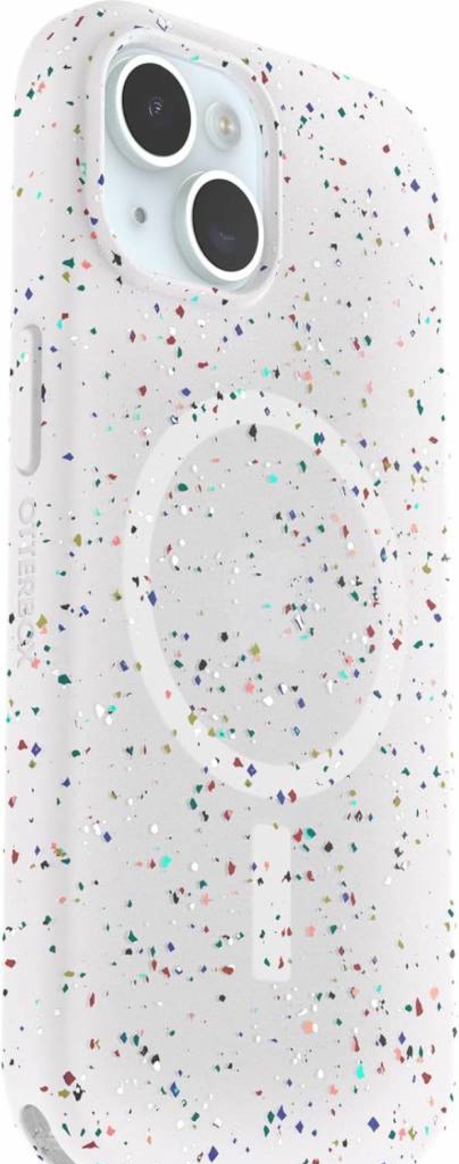 OtterBox Core Series Case for iPhone 16/15/14/13 - Sprinkles White with MagSafe Compatibility, Rubber Protection & Raised Screen/Camera Guards