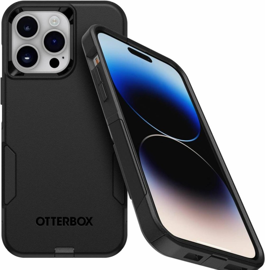 OtterBox Commuter Series Case for iPhone 14 Pro Max - Slim, Tough, Pocket-Friendly with Port Protection | Black Protective Cover