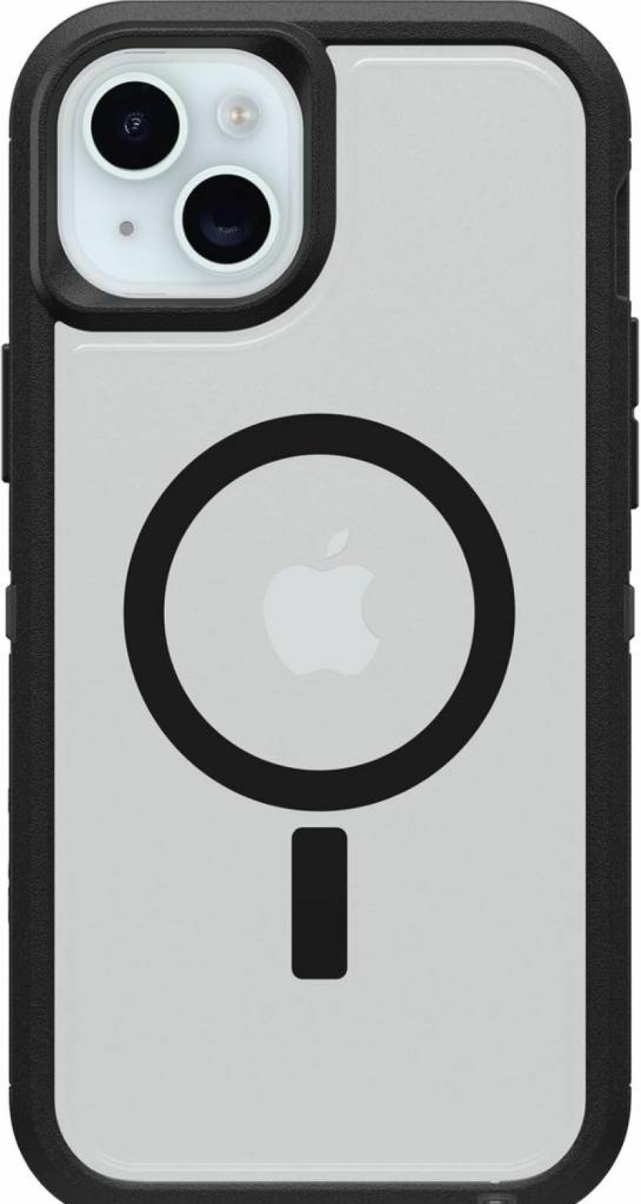 OtterBox Defender Series XT Clear Case for iPhone 15 Plus & iPhone 14 Plus - Dark Side (Black/Clear) | Rugged, MagSafe Compatible, Lanyard Attachment | Screenless Design | Polybag Packaging