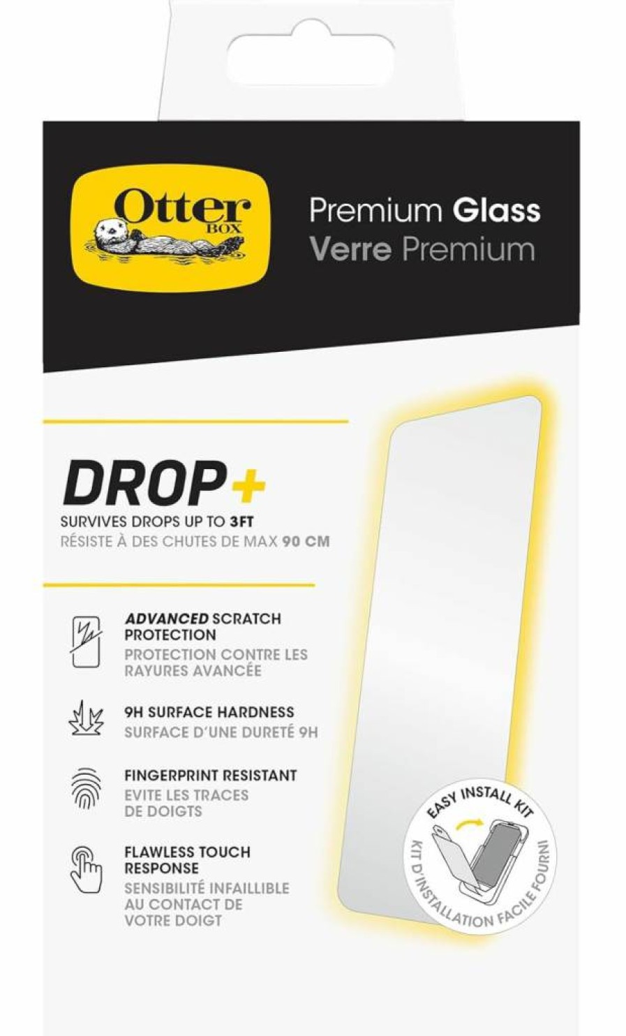 OtterBox iPhone 15 Pro Screen Protector - Premium Tempered Glass, Anti-Scratch, Smudge Proof, Bubble-Free Installation, Enhanced Touch Sensitivity