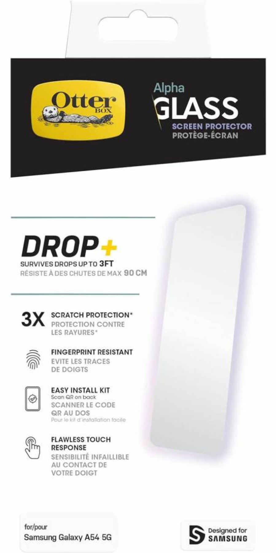 OtterBox Defender Series Rugged Case for Samsung Galaxy A54 5G - Black | Holster Clip & Kickstand | Port Protection | Durable Polybag Packaging